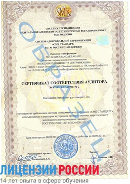 Образец сертификата соответствия аудитора №ST.RU.EXP.00006191-2 Тобольск Сертификат ISO 50001